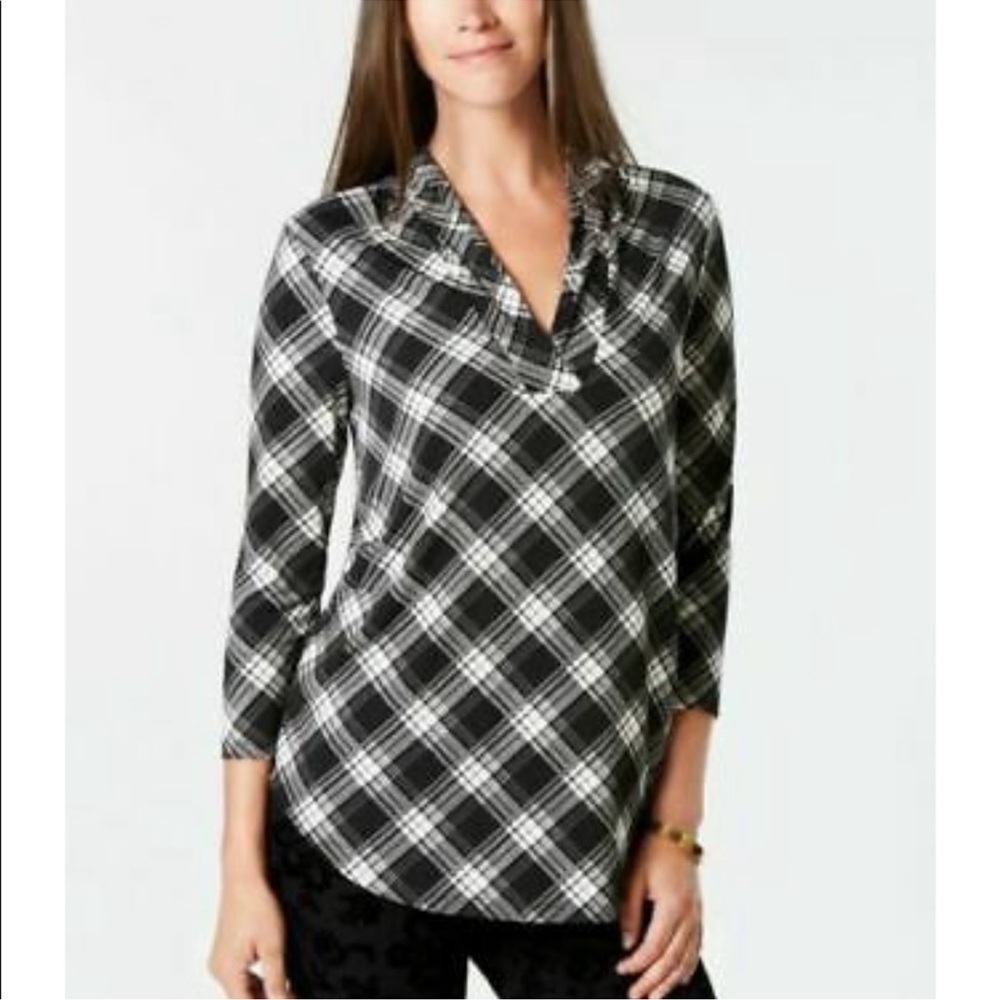 NWT Charter Club Plaid Shirt Size XS